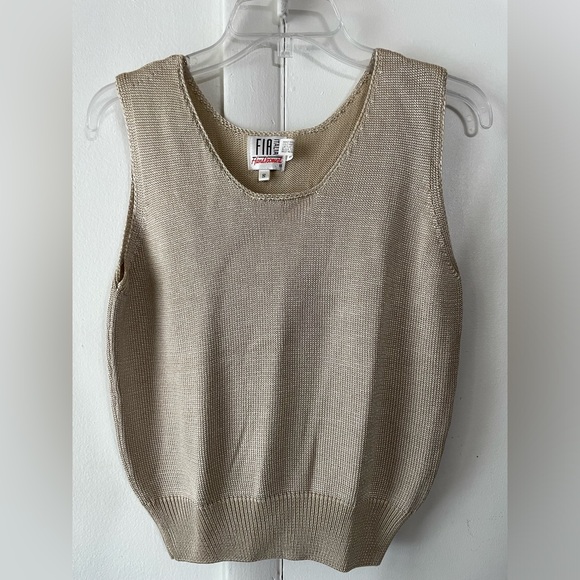 FIA ITALIA HANDLOOMED WOMEN'S TANK TOP KNITTED FABRIC. TAN, size S - Picture 13 of 15